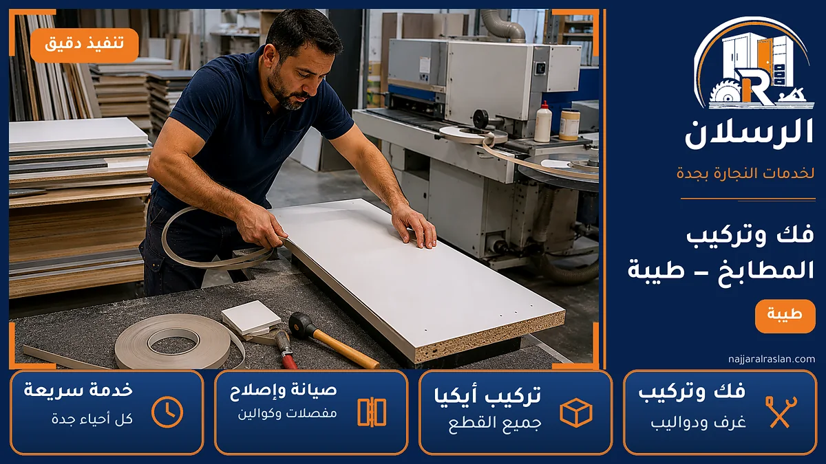 فك وتركيب المطابخ في حي طيبة بجدة — الرسلان لخدمات النجارة
