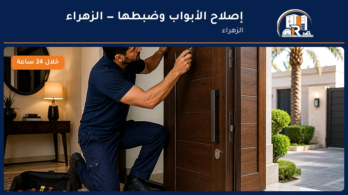 إصلاح الأبواب وضبطها في حي الزهراء بجدة — الرسلان لخدمات النجارة