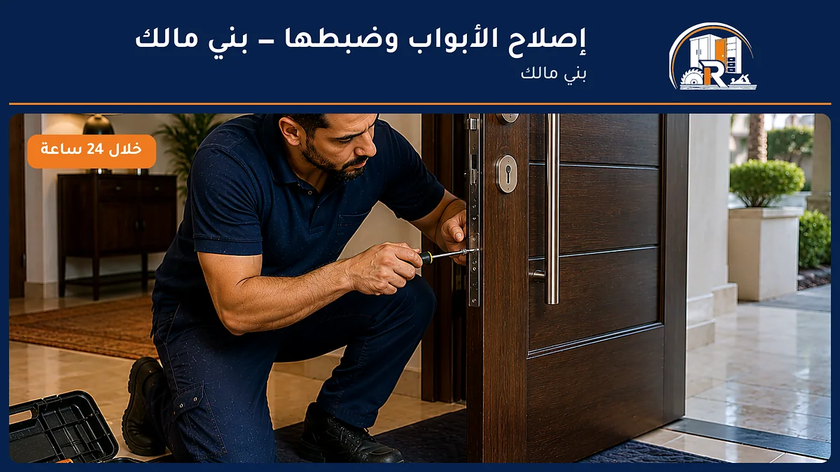 إصلاح الأبواب وضبطها في حي بني مالك بجدة — الرسلان لخدمات النجارة