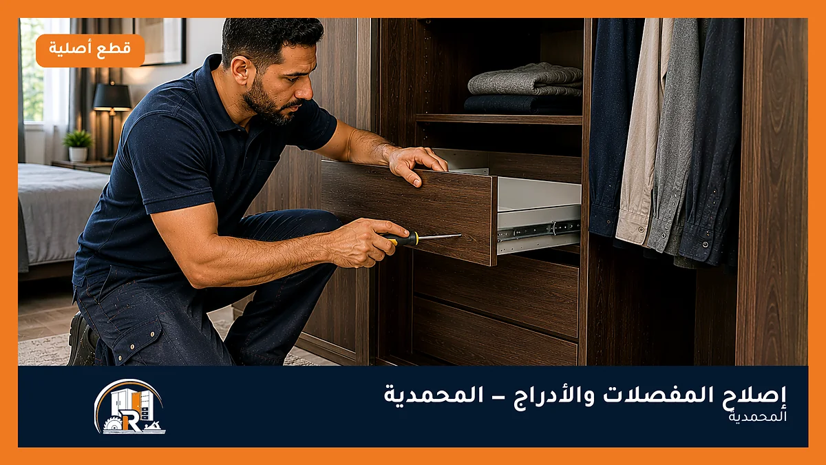 إصلاح المفصلات والأدراج في حي المحمدية بجدة — الرسلان لخدمات النجارة